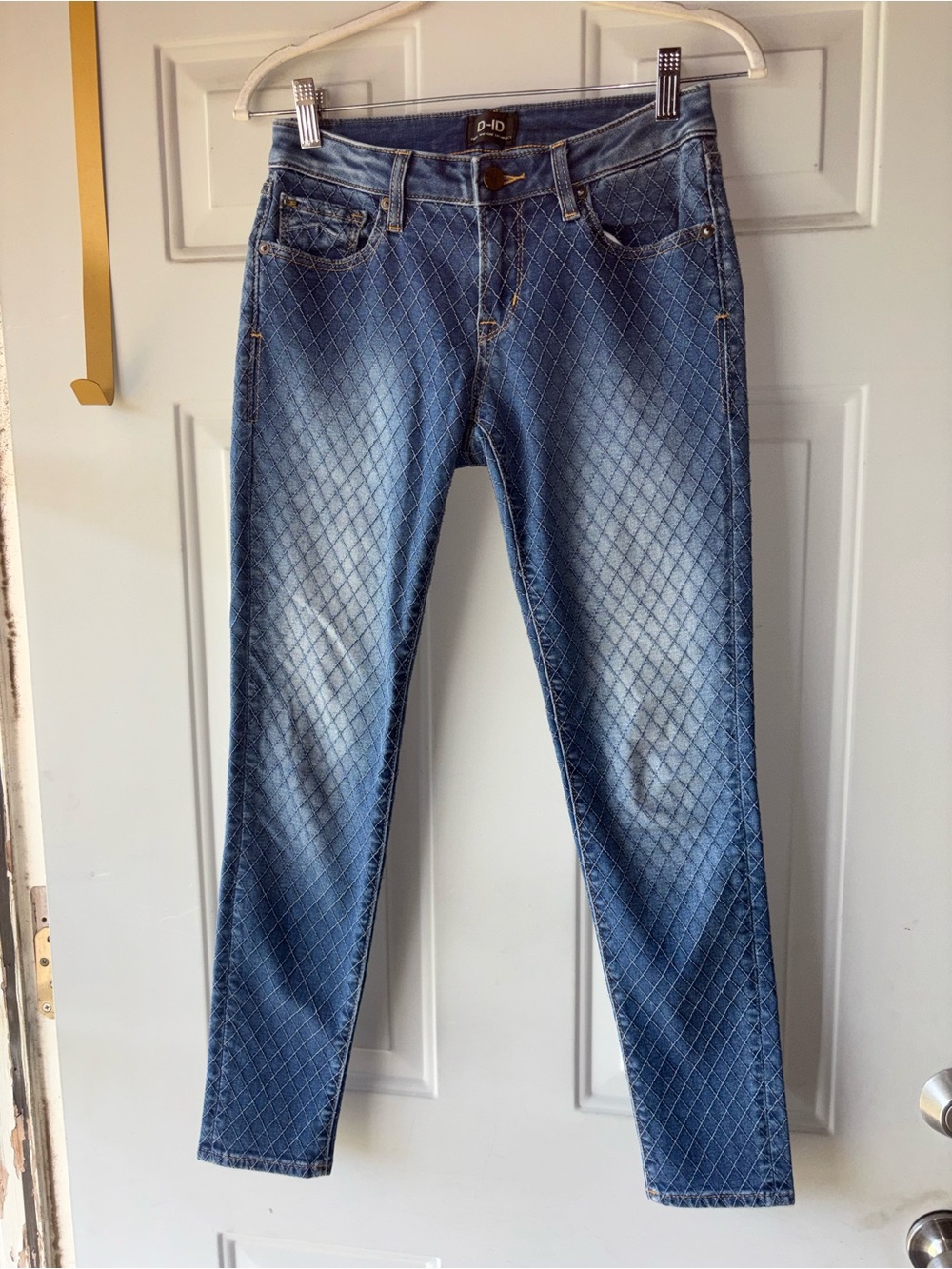 D-ID Diamond grid stitch Florence ankle skinny jeans size 26